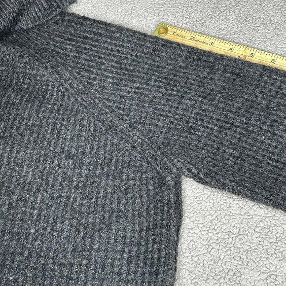 Kuhl Sienna Sweater Womens L Charcoal Gray Cowl Neck Chunky Waffle Knit Pullover - Picture 11 of 14
